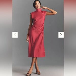 NWT Elegant Sleeveless High-Neck Red Evening Dress